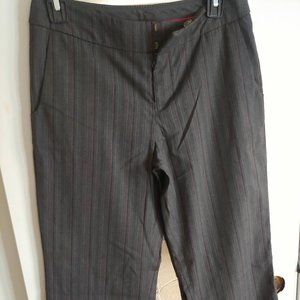 Merona Woman Straight Gray Striped Work Pants (4)